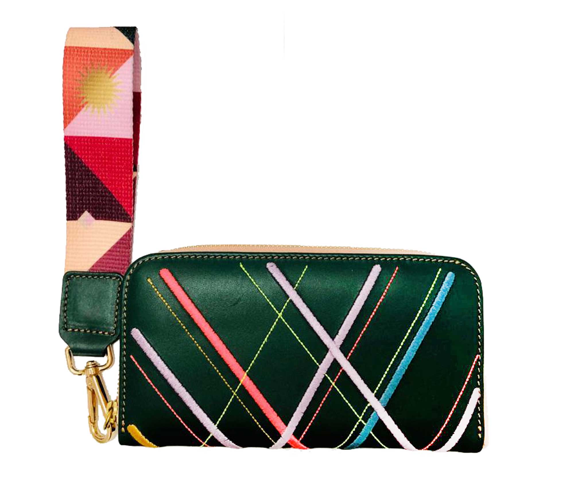 Cartera Olivo bordada Grande - LOVENOCK