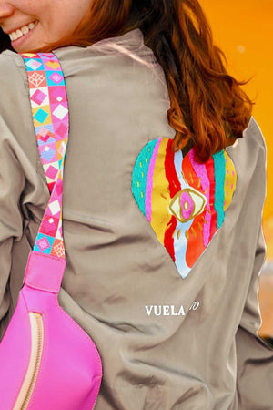 Chamarra Bomber Bordada  -Vuela alto