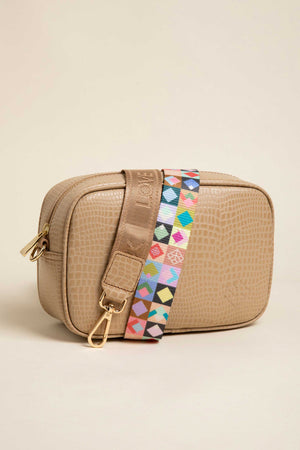 Crossbody Tulum Croco Vainilla-DOBLE CORREA