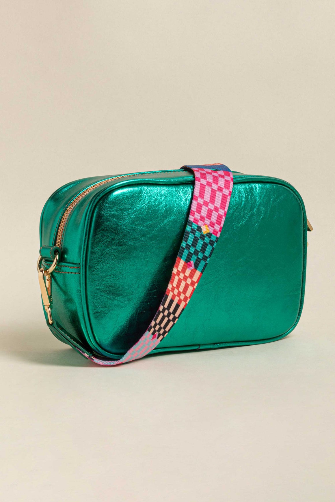 Crossbody Tulum Metálica Jade - Doble Correa