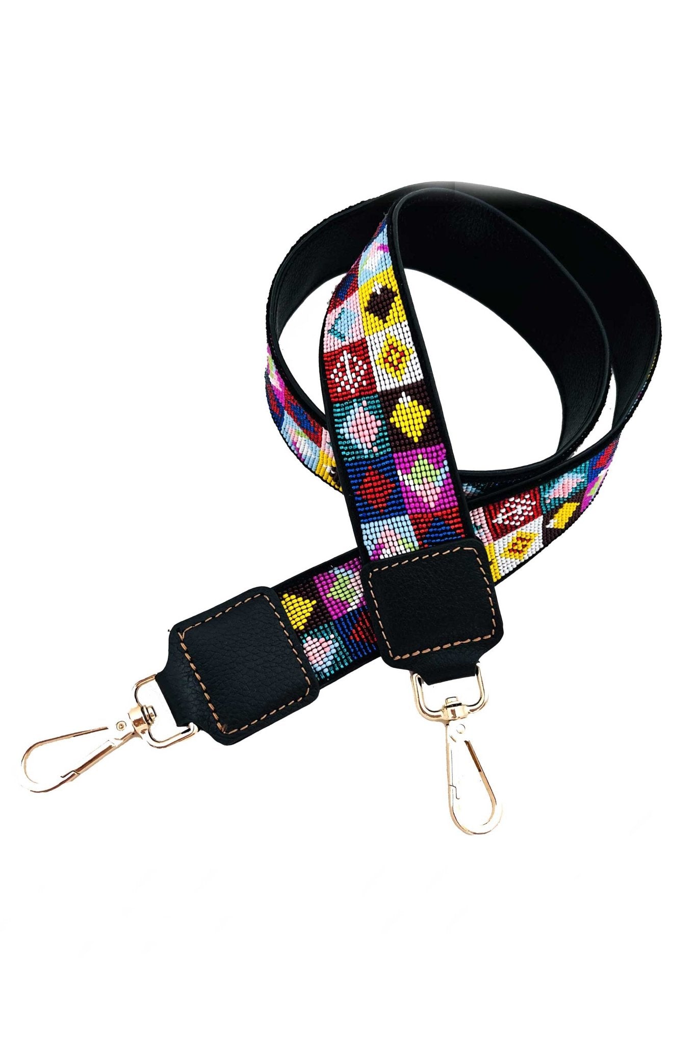 Correa tejida a mano chaquira Monogramm - Negro - LOVENOCK