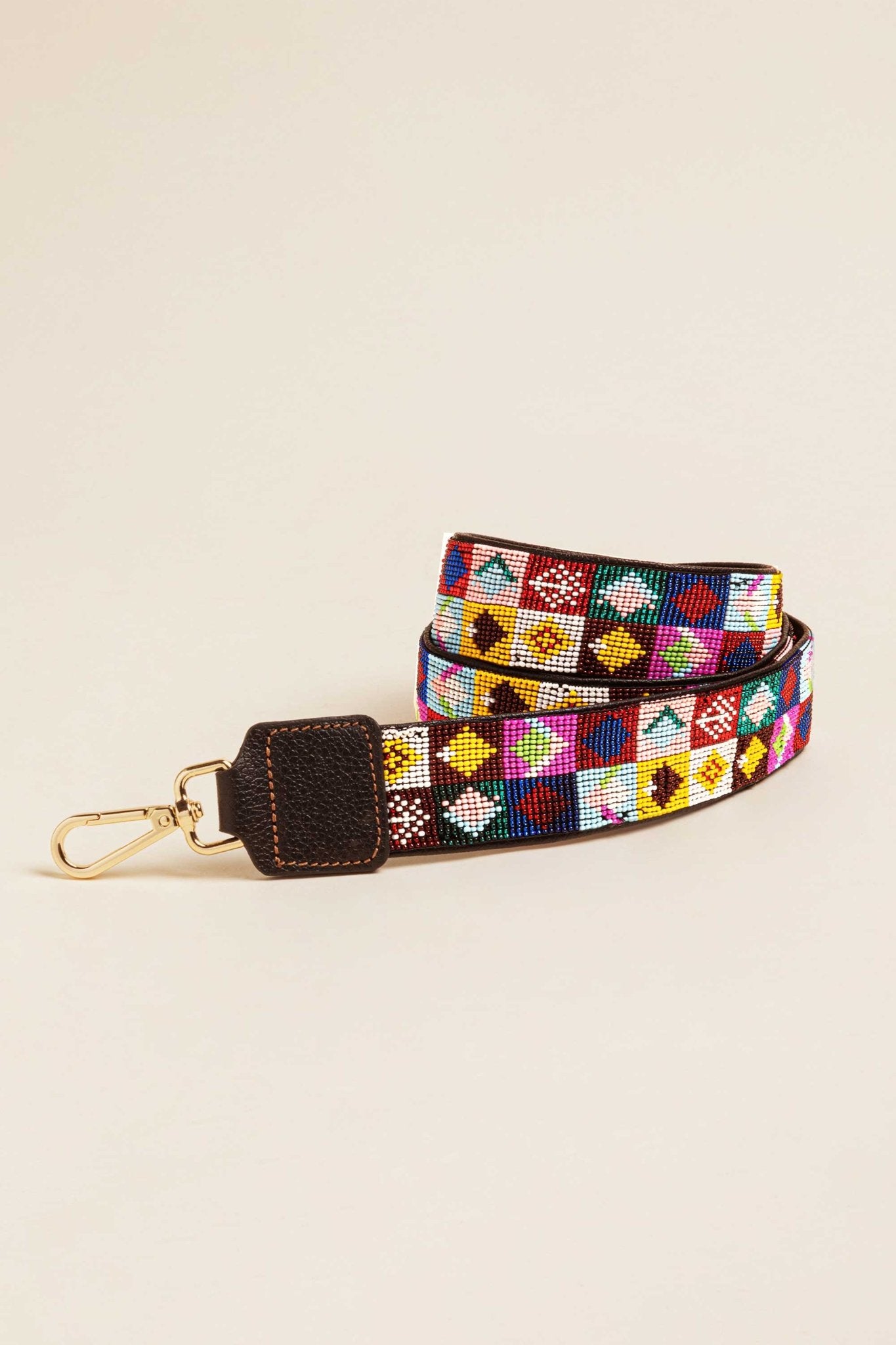 Correa tejida a mano chaquira Monogramm - Negro - LOVENOCK