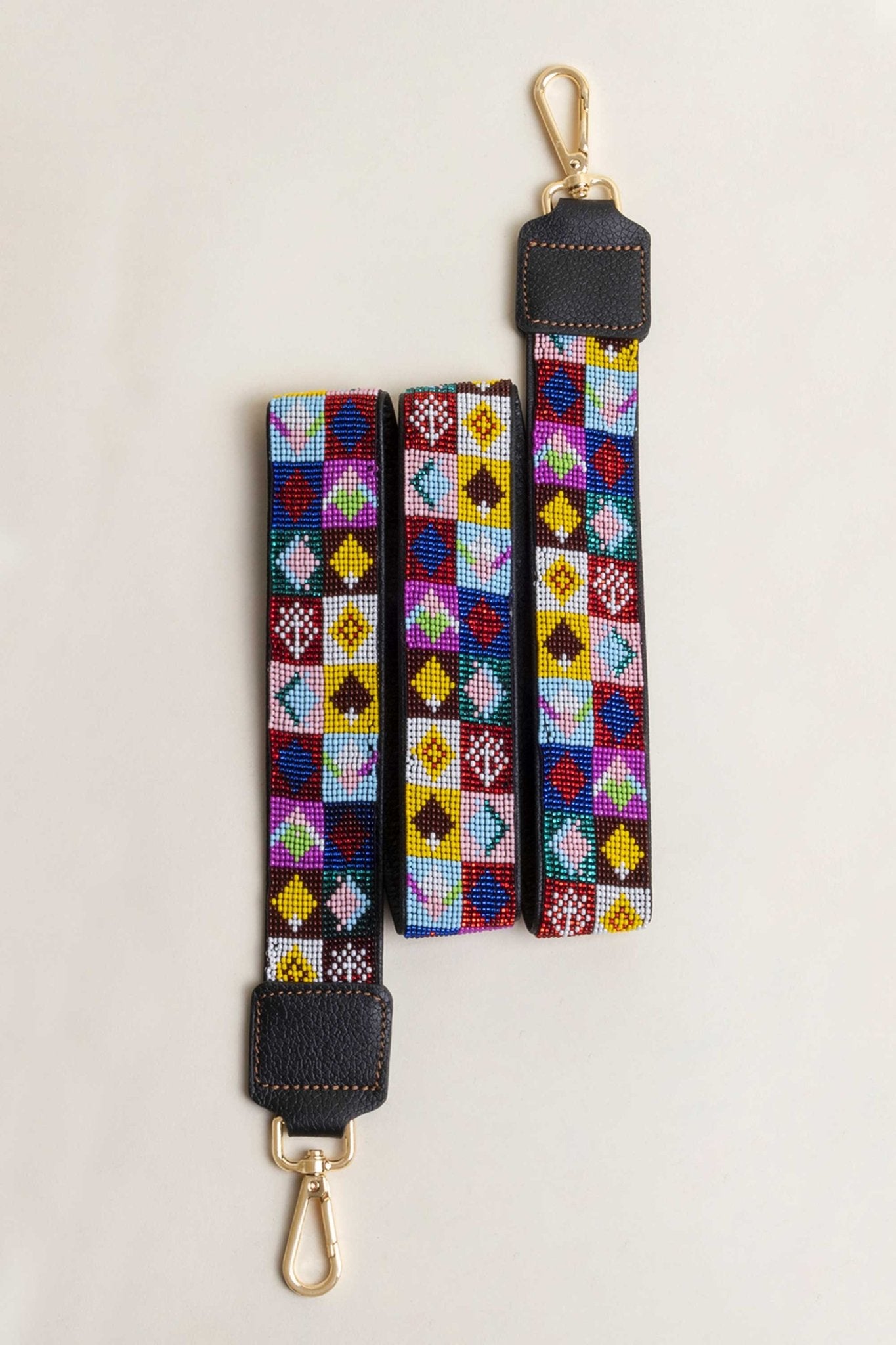 Correa tejida a mano chaquira Monogramm - Negro - LOVENOCK