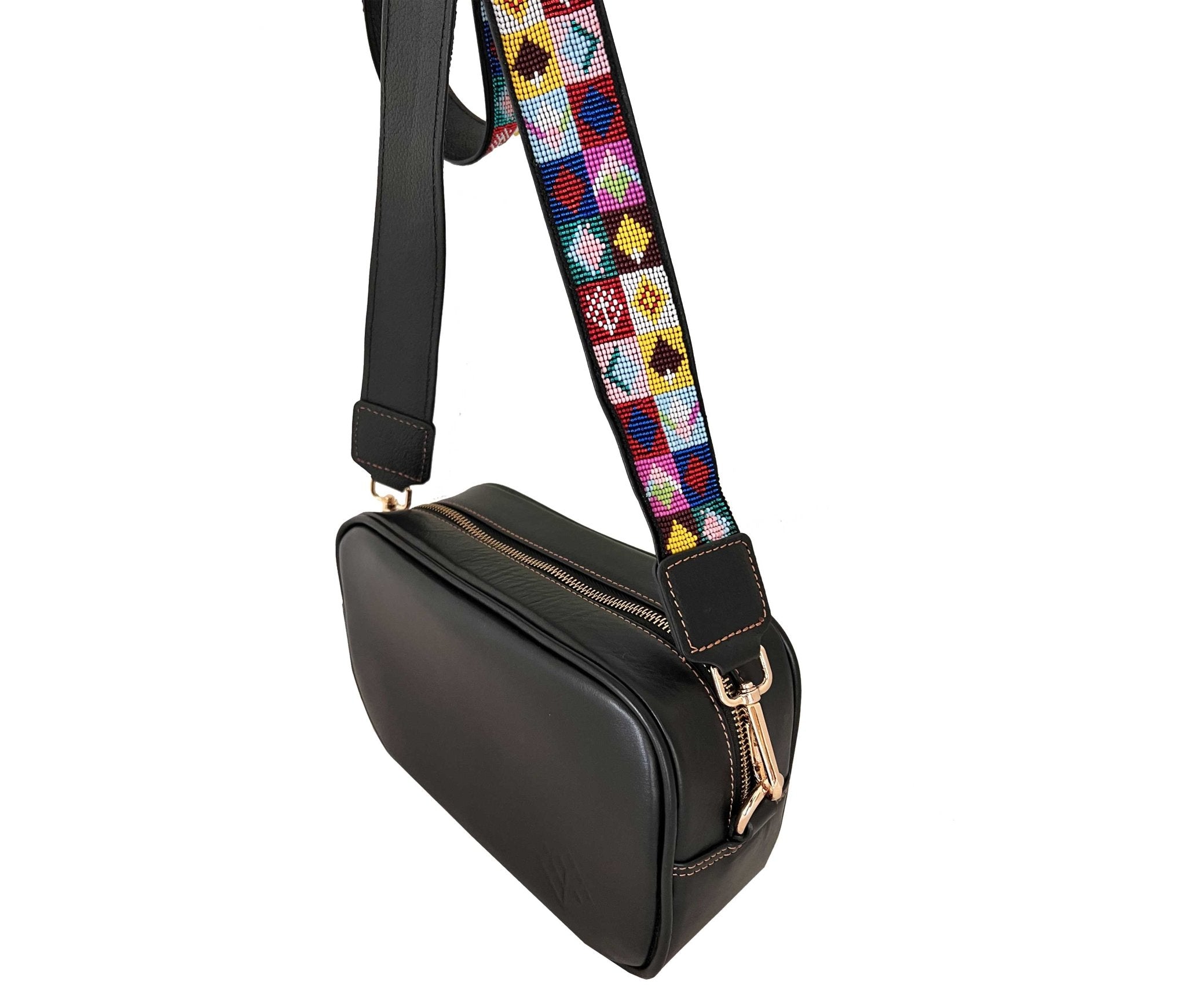 Correa tejida a mano chaquira Monogramm - Negro - LOVENOCK