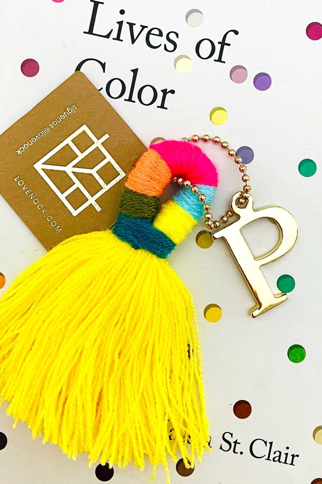 Personaliza tu Bolso - Charm con Inicial Metálica - Amarillo - LOVENOCK