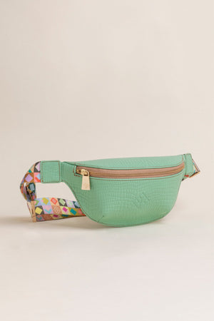 Riñonera Fanny bag croco menta