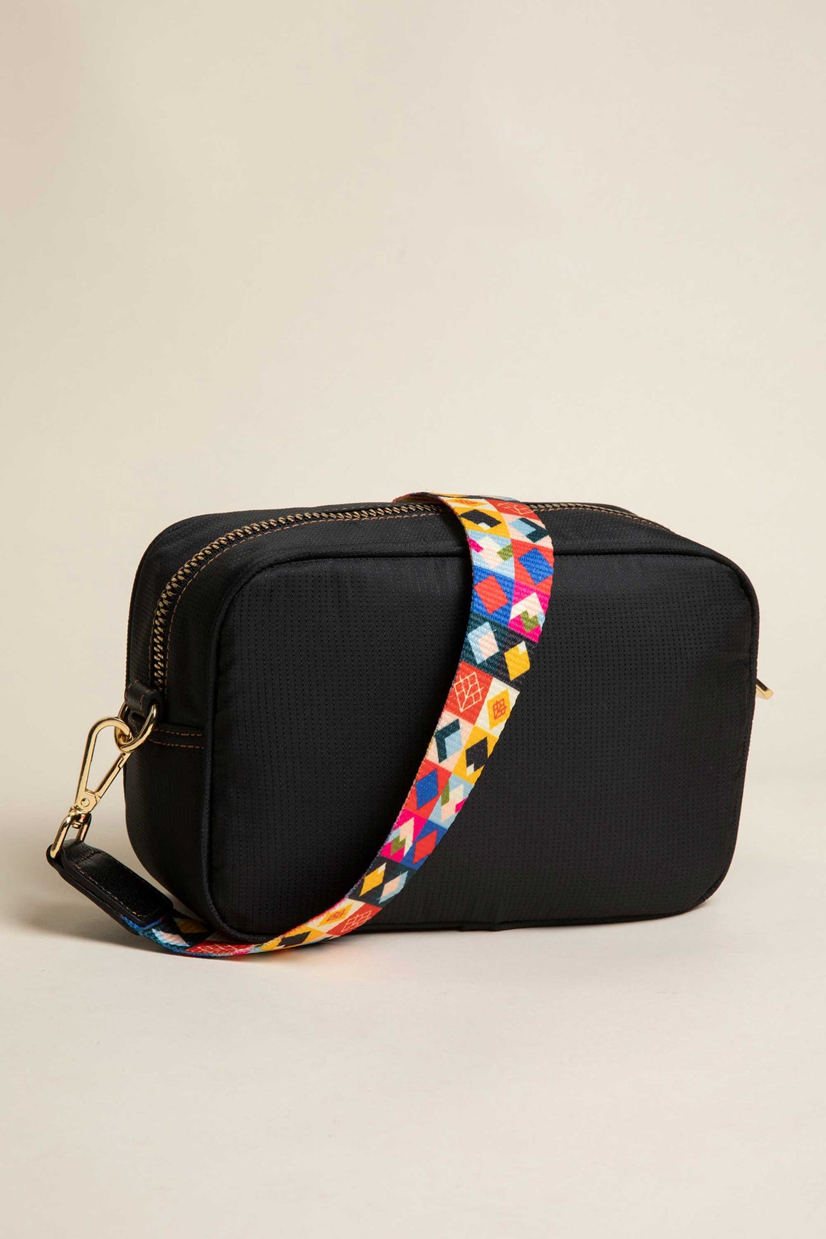 Crossbody Tulum TEXTIL Negro- 2 CORREAS